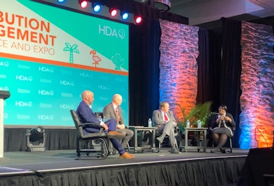 Panelists (from left): Josh Bolin, National Association of Boards of Pharmacy; Mark Klawitter, Montana Board of Pharmacy; Mark Hardy, North Dakota Board of Pharmacy; Kim Grinston, Missouri Board of Pharmacy.