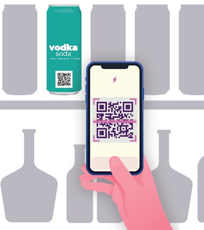 Smart packaging features like QR codes can direct consumers to interactive virtual content.