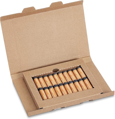 Certain SKUs of Amazon private label batteries, packaged in SIOC, were too frequently co-packed in multi-product orders at Amazon fulfillment centers. The robust corrugated packaging that made them SIOC-ready wasn't being used for its original purpose, and only added weight and space within a shipping case.
