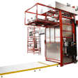 the Ska Fab FHA 5000 automatic depalletizer designed to discharge full-height pallets of empty glass jars or bottles up to 4,000 lbs.