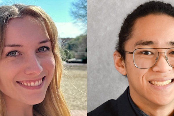 Sarah Dumont (left) and Ezekiel Guevarra (right) received scholarships for distinguished performance in Clemson's Packaging Science program.
