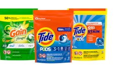 The outer packaging meant to prevent access to the contents can split open near the zipper track, posing a risk of serious injury to children if the laundry detergent packets' contents are ingested, as well as skin or eye injuries.
