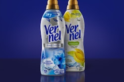 The floatable shrink sleeves on Henkel's fabric softener packaging facilitate separation during recycling.