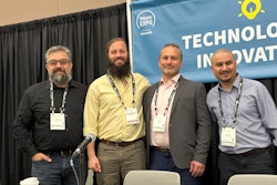 From left, Moderator: Chris Wirth, VP of market development, The Recycling Partnership; Chase Brumfield, site reliability engineering manager, AMP Robotics; Matt Cougle, COO, Cougle's Recycling; Javier Erazo, district manager, Waste Connections