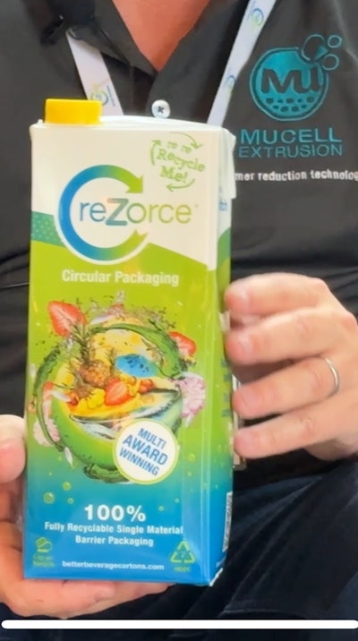 'This package that I'm holding today actually has 30% rHDPE in the substrate,' Johnston says.