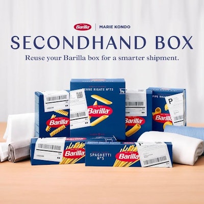 A new project from Barilla transforms various pasta boxes into e-commerce containers for secondhand clothing.