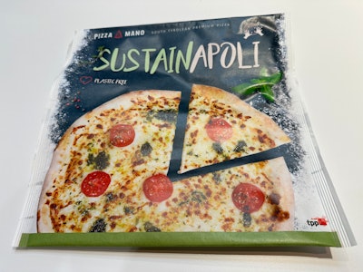 Using Koehler's paper technology over the typical shrink film allows for a fully recyclable frozen pizza package.