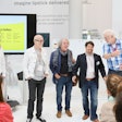 Uwe Melichar (second from right) of the European Brand and Packaging Design Association, curated the private brand owner tour of drupa for Touchpoint Packaging, a pavilion and topical packaging hub of the show.