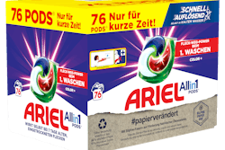 Procter & Gamble's new Ariel packaging uses regionally cultivated silphium fibers to reduce transport distances.