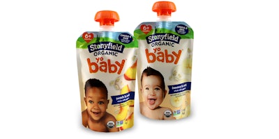 Stonyfield has become the first to use the CHEERCircle all-polyethylene spouted pouch.