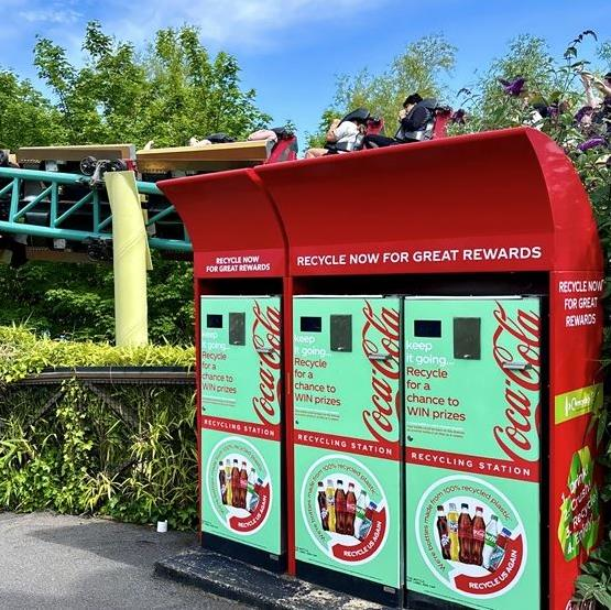 Coca-Cola's reverse vending machines let U.K. theme park visitors recycle for a chance to win VIP experiences at various attractions.