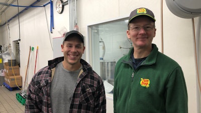 Ben Hartwig (left), vice president at Twig's Beverage, with production manager Chris Fietzer.