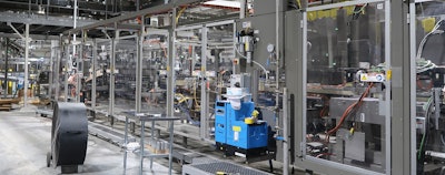 The cartoner puts cans into paperboard cartons holding anywhere from 4 to 24 cans.