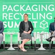 (l. to r.) Scott DeFife, president of the Glass Packaging Institute (GPI), Laura Hennemann, senior VP of Sustainability & Corporate Affairs at SMI, and Gabriel Opoku-Asare, director of Society/ESG at Diageo North America.