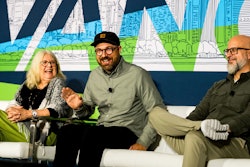 (from left) Johnson, Keenan, and Nowak dissect store drop-off, How2Recycle's label designation, underlying data, and the future of flexible film recycling.