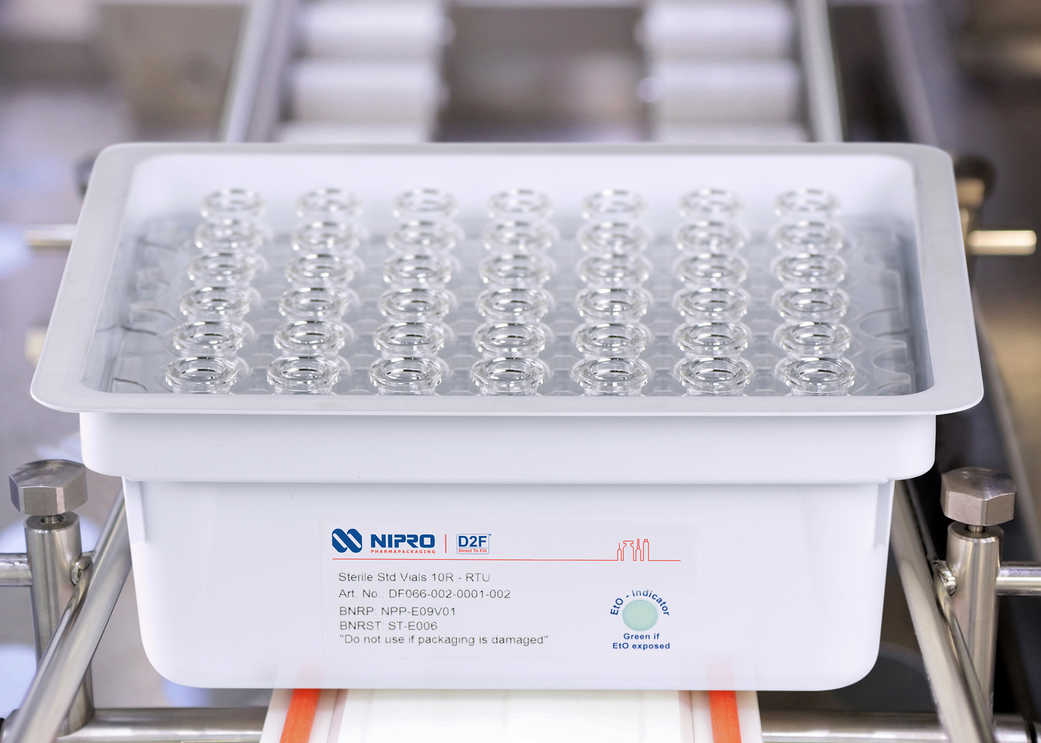 D2F&trade; vials&rsquo; nest & tub design prevents glass-to-glass contact, reducing risks of breakage, cosmetic defects, and particle generation during transportation and handling.