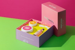 The promotional packaged designed for HejBuddy’s skin-care products uses a micro-flute corrugated board with a white kraft liner. Image courtesy of Metsä Board.