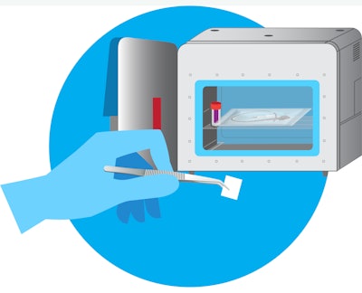 ActivShield™ film ready to be placed in chamber for sterilization (chamber not required)