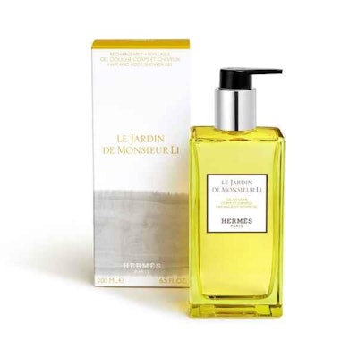 Hermès is offering its Le Bain collection of personal care products in decorative refillable glass containers.