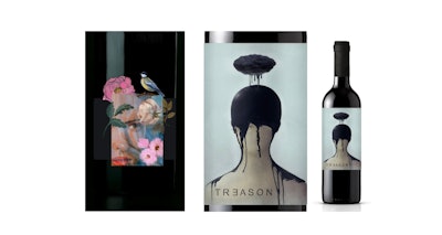 From left: Wine label by alezane on 99designs by Vista and wine label by LucaToni on 99designs by Vista. Photos courtesy of 99designs by Vista.
