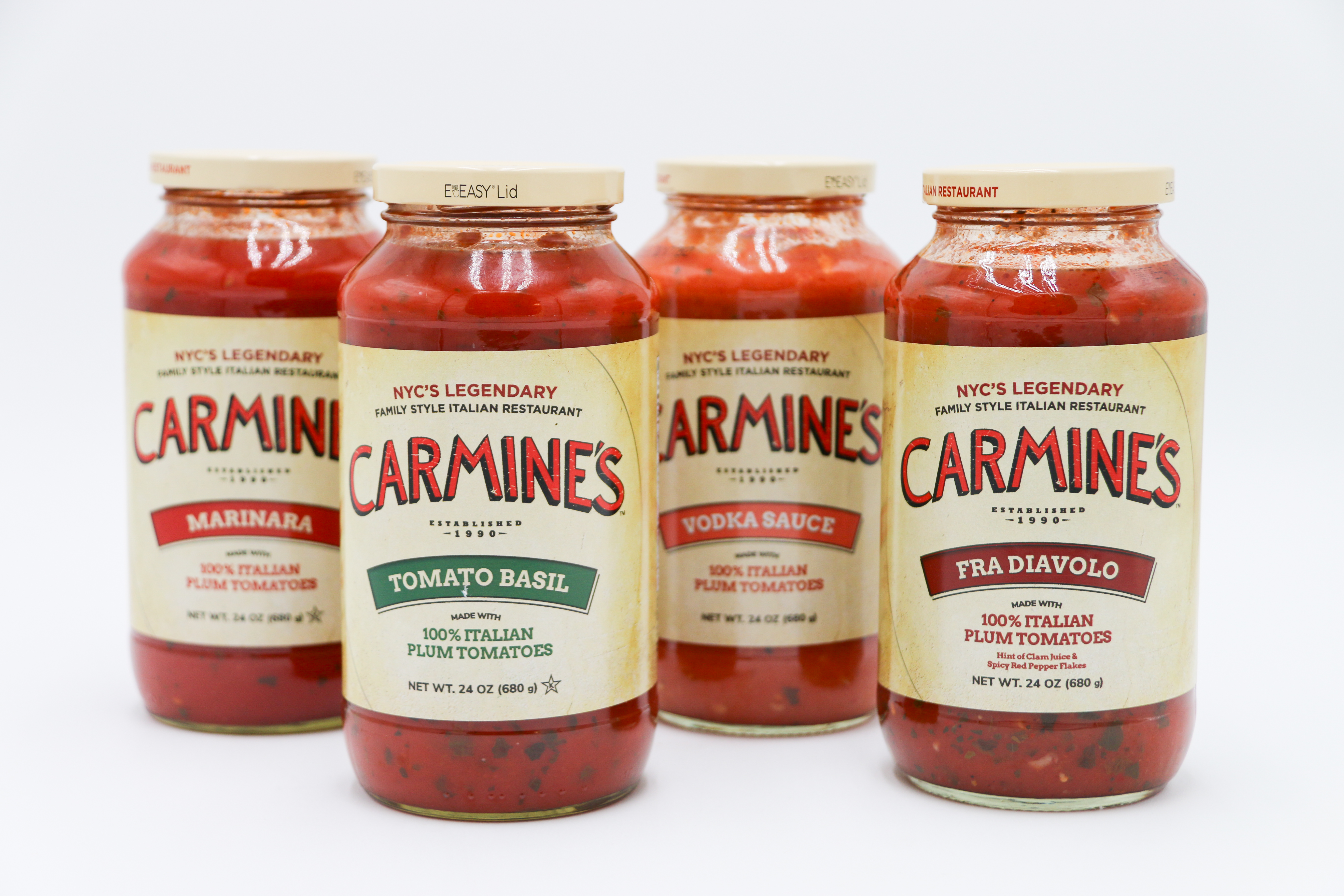 Carmine's Sauce Jars With EEASY Lids