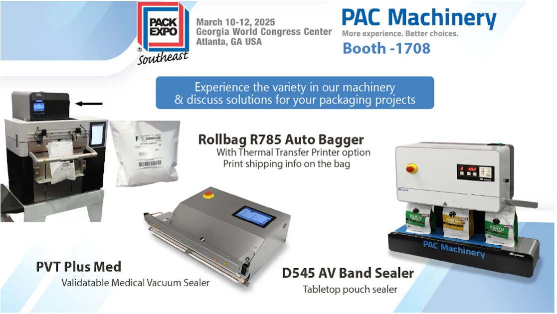Pacvision Machine PAC Machinery Brings Variety of Packaging Solutions to Inaugural PACK ...