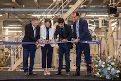 (l R) Ricardo Lobo, Ceo; Suchi Srinivasan, Vp Of Dte; Pedro Christ, Cfo And Guillherme Bruschi, Vp Of Industrial, Cut The Ribbon To Officially Procalim The New Site Open