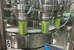 Twelve-head rotary filling is immediately followed by a three-head seamer for low oxygen pickup.