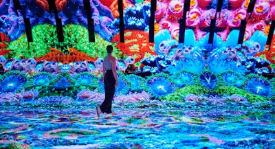 ‘The Blue Paradox’ is an immersive experience that takes guests beneath the ocean’s surface to confront the growing crisis of plastic pollution. Image courtesy of SC Johnson