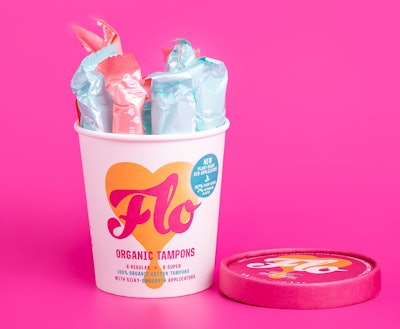 Chaos packaging, such an ice cream tub for tampons, disrupts perceptions of what is “normal” product packaging for a consumer goods category. It turns normal on its head, typically by repurposing forms and formats associated with a completely different category. Picture courtesy of Here We Flo.