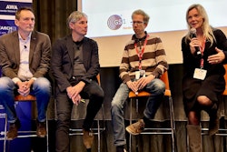 Panelists from l. to r.: Bram Broeks and Adriaan Buijs of GS1 Netherlands, Dominique Guinard, Digimarc, and Sarah Doery, CEC-HQ.