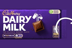 The 80% recycled plastic packaging will initially be used for approximately 300 million bars produced annually in Bournville, England, and Coolock, Ireland.