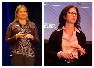 At left, Crystal Baylis, director of strategy and engagement at the U.S. Plastics Pact, and, right, Shannon Gordon, COO of Circular.co