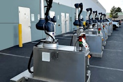 Model CP-200 collaborative palletizers take up very little space and do not require a cage. Systems are available for lease or short-term rental.