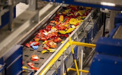The Polymer Center’s advanced sorting capabilities enables the creation of red-orange-yellow (ROY) bales of HDPE.