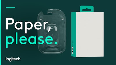 Logitech is nearing the complete transition from a plastic clamshell to a paper carton across its global portfolio of computer mice.