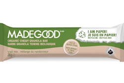 Compared to traditional bar wrap, the package reduces the amount of virgin plastic by 77% and has been certified by Western Michigan University to meet repulpability standards necessary for the recycling process.