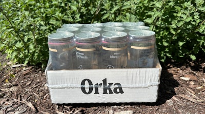 Secondary packaging via the e-comm channel (Amazon) consists of a printed corrugated tray that's shrink bundled into a 4x3 multi-pack.