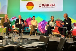 (l. to r.) • Kevin Vyse of ProAmpac; David Walker of UB Forest Industry Green Growth Fund; Laura Smith of Ellen MacArthur Foundation; Sian Sutherland of A Plastic Planet; and Adam Leyland of The Grocer.