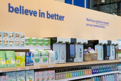 A refill station enables London Drugs customers to replenish their SC Johnson Mothod and Mrs. Meyer’s products in reusable pouches.