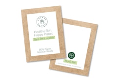 The 80% paper packette features a simplified, two-ply, mono-dose structure of paper and a dual-purpose barrier and sealant layer and will be used for Origins’ skin care product sampling. Image courtesy of Arcade Beauty.