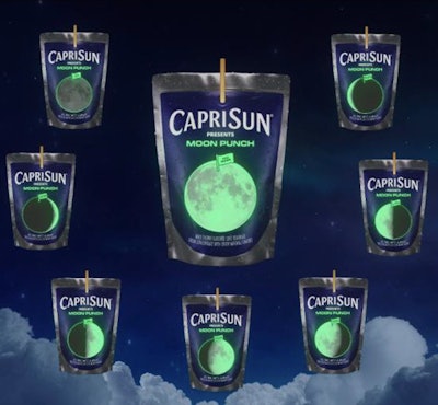 This packaging includes eight collectible designs, each depicting a different moon phase, aimed at engaging consumers during the rare celestial event visible across North America