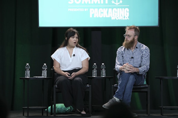 Madeline Tien, sustainability specialist at Once Upon a Farm, and Ryan Smith, CEO of Recyclops