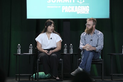 Madeline Tien, sustainability specialist at Once Upon a Farm, and Ryan Smith, CEO of Recyclops