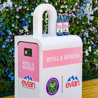 The bottle, made from 100% recycled plastic, will be available for purchase at an accessible price point, allowing users to refill either their own containers or the new evian bottle at various stations.