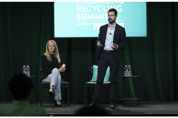 Kristin Taylor, director, catalytic capital, for Closed Loop Partners, and Gaspard Duthilleul, COO of Greyparrot