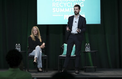 Kristin Taylor, director, catalytic capital, for Closed Loop Partners, and Gaspard Duthilleul, COO of Greyparrot