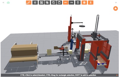 Complete End-of-line solution visualised in 3D From case erecting to palletizing and pallet securing - the 3D Manager provides a full visual layout, giving a clear overview, revealing potential bottlenecks, and helping optimise the flow before implementation.