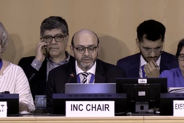 INC Chair Ambassador Luis Vayas Valdivieso closed the Geneva session of INC-5.2 after nearly two weeks of negotiations ended without consensus on a global plastics treaty.