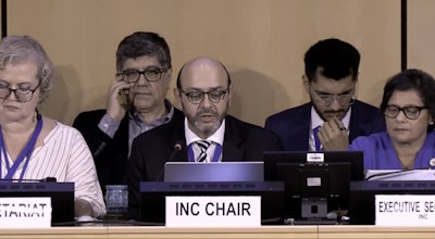 INC Chair Ambassador Luis Vayas Valdivieso closed the Geneva session of INC-5.2 after nearly two weeks of negotiations ended without consensus on a global plastics treaty.